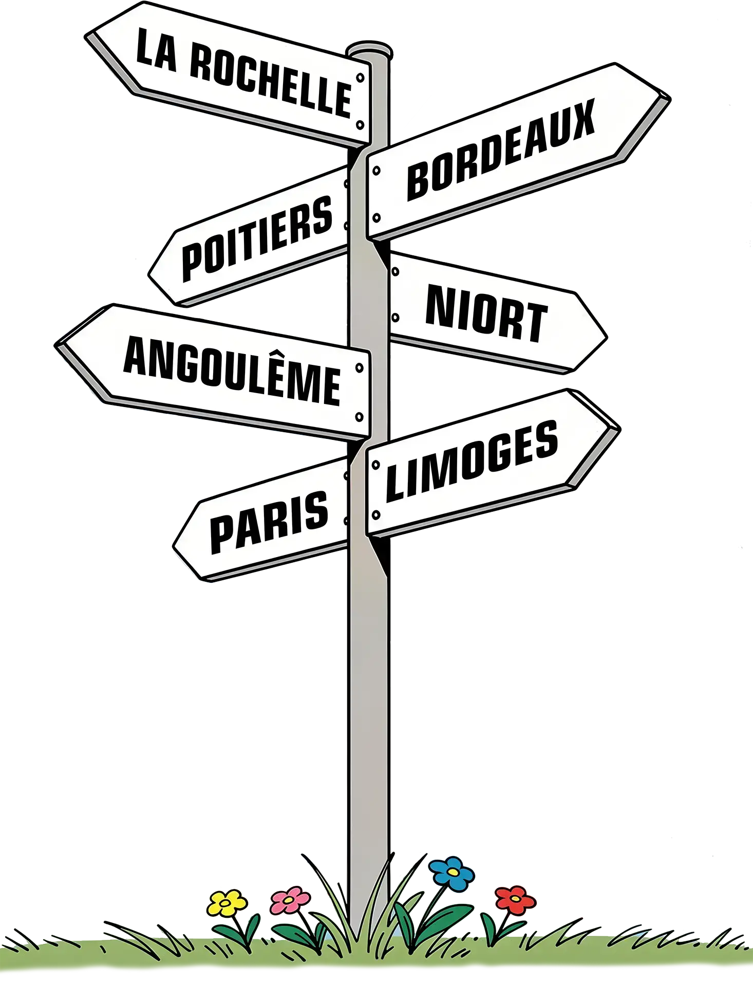 Panneau toutes directions possibles taxi TGA